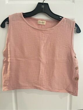 Women’s cotton gauze cropped top